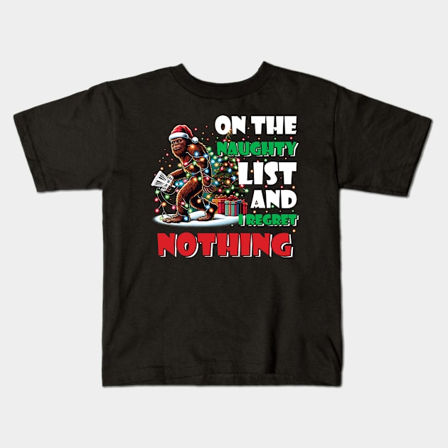 Bigfoot Christmas Golf Shirt Kids T-Shirt by Schoenberger Willard